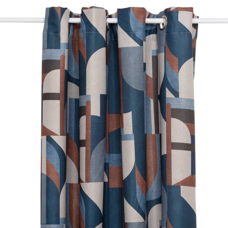 Elena printed blackout curtain 135x260 cm in dark blue