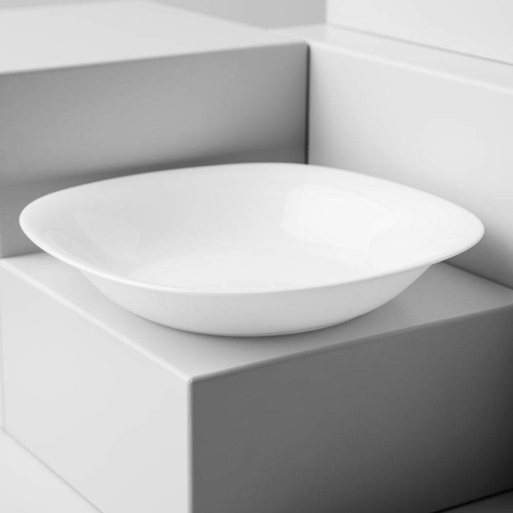 Luminarc Plato hondo Carine blanco 21x21 cm en vidrio templado