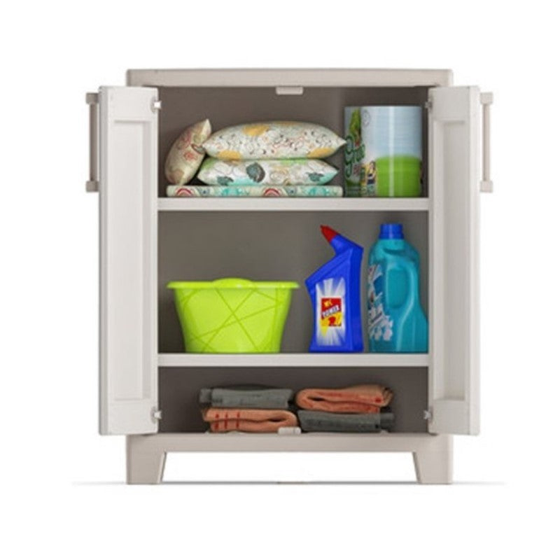 Beige GULLIVER Low Resin Cabinet 80 x 44 x H100 cm