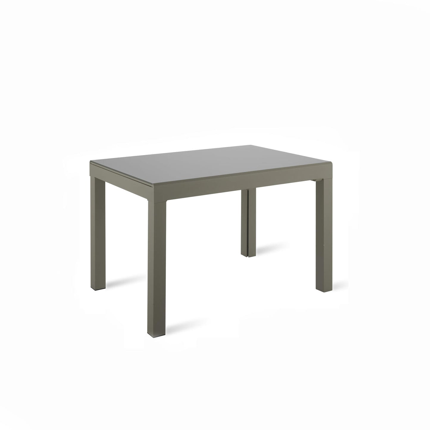 Tavolo allungabile con top in vetro temperato grigio 120/175/230/290/350x75h cm