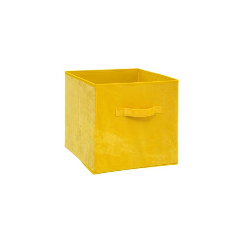 Behälter 31x31 cm gelber Samt