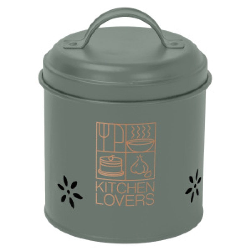 Portaajos de hojalata de metal verde