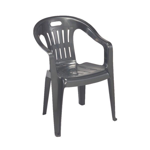 Silla Piona antracita con reposabrazos 56 x 55 x 78 cm