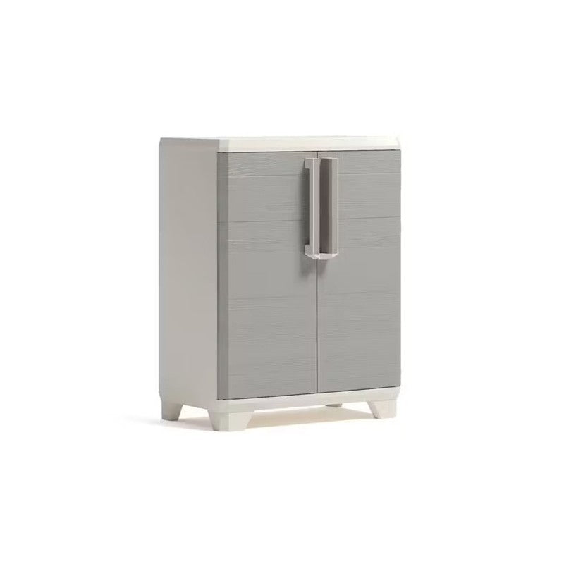 Keter Linear Wood Kleiderschrank niedrig taubengrau cm 68x39x90 h