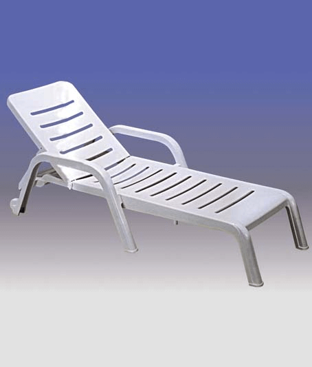 Resin Sun Lounger with Adjustable Backrest and Wheels White 206x73 cm