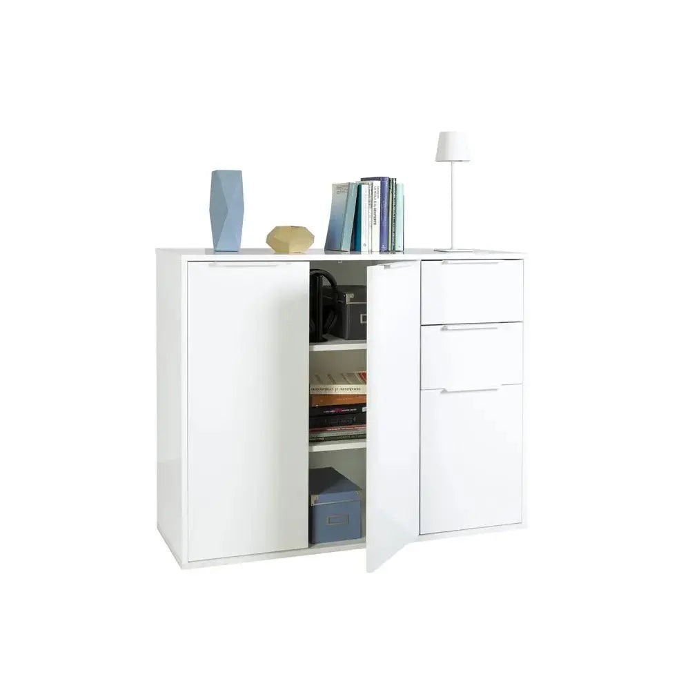 Mobile basso contenitore 3 ante e 2 cassetti rovere artisan cm 106,5x35,5x88 h