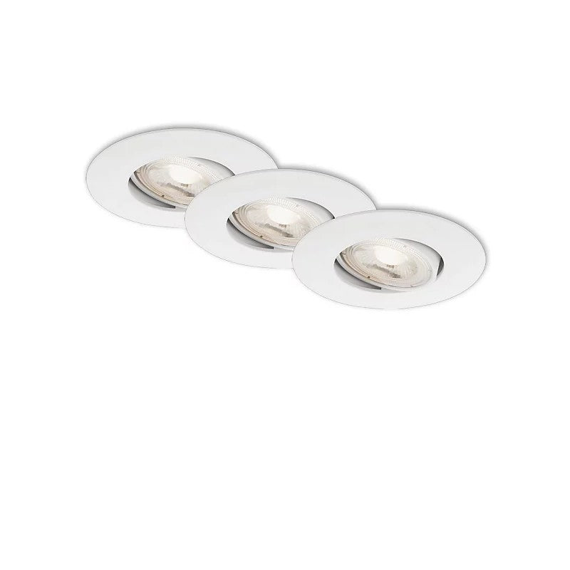 Briloner Juego de 3 focos empotrables LED 9 cm 480lm 3000k blanco