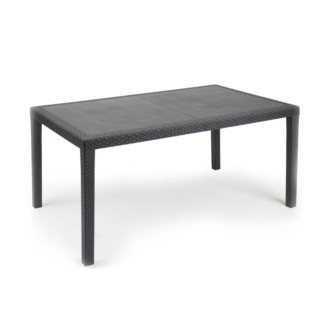 Mesa rectangular Prince efecto ratán antracita 150x90x72h cm