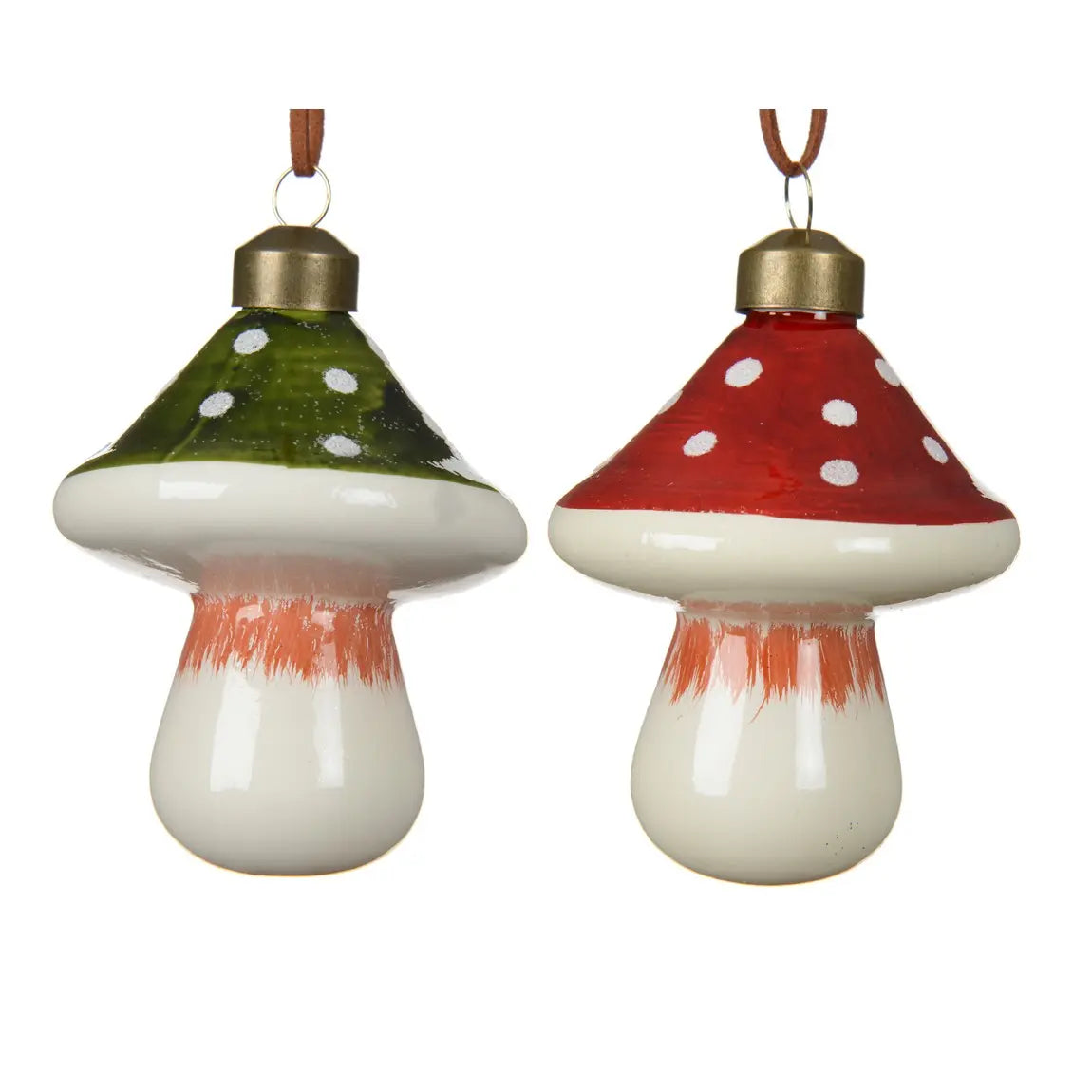 Decorazione natalizia fungo in vetro H9 cm – 1 pezzo assortito