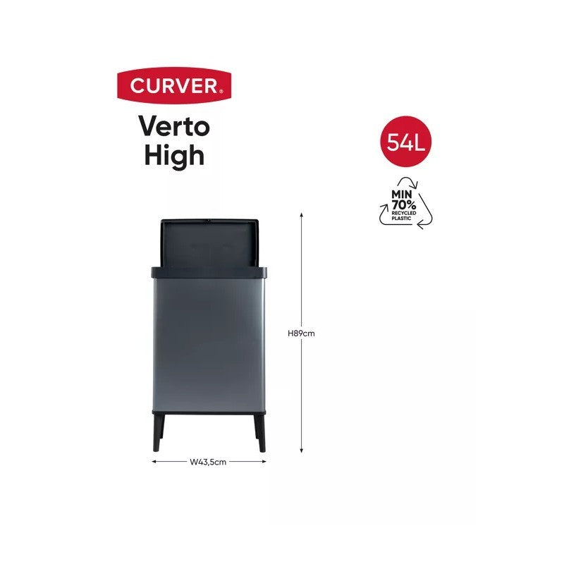 Verto High Papelera azul perla 54l cm 43,5x26,5x68,7 h