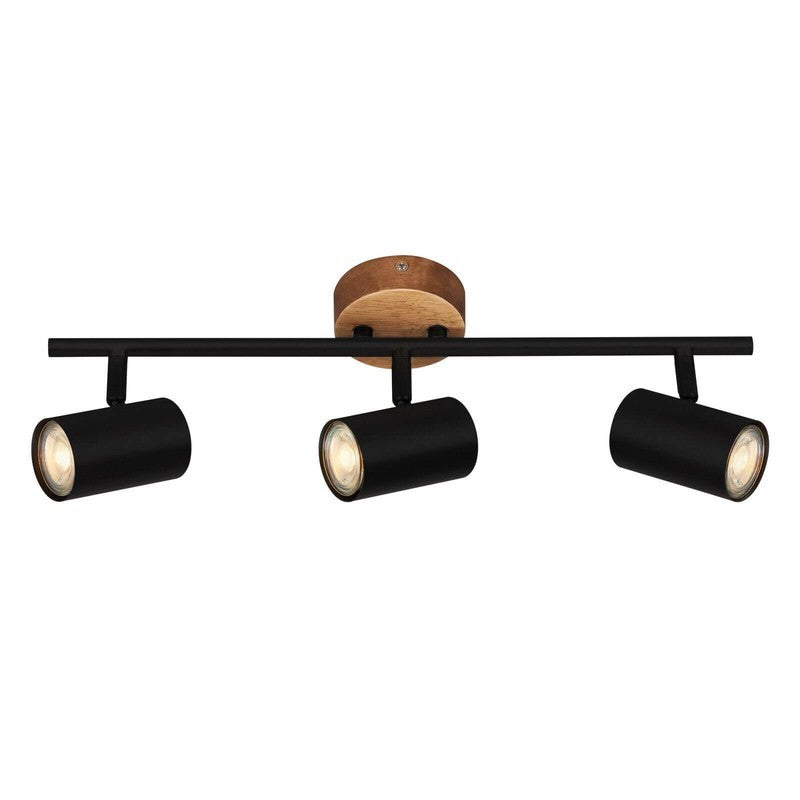 Muritz Spot Bar 3xGU10 47 cm negro/madera