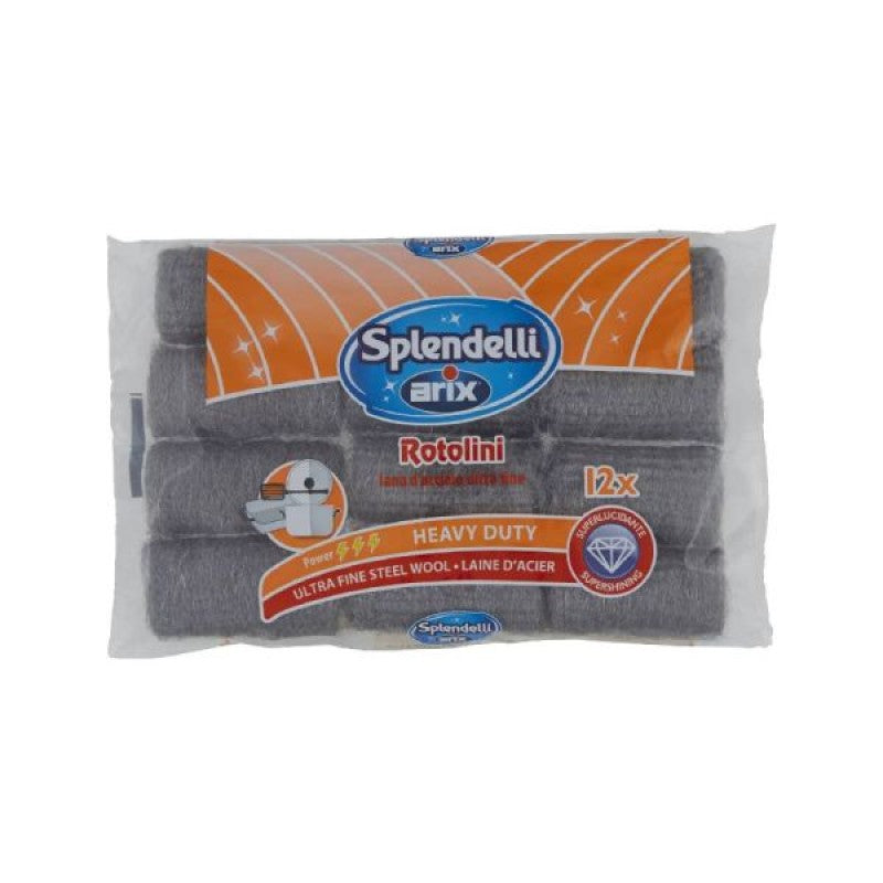 Lana de acero Arix rollos 12 piezas