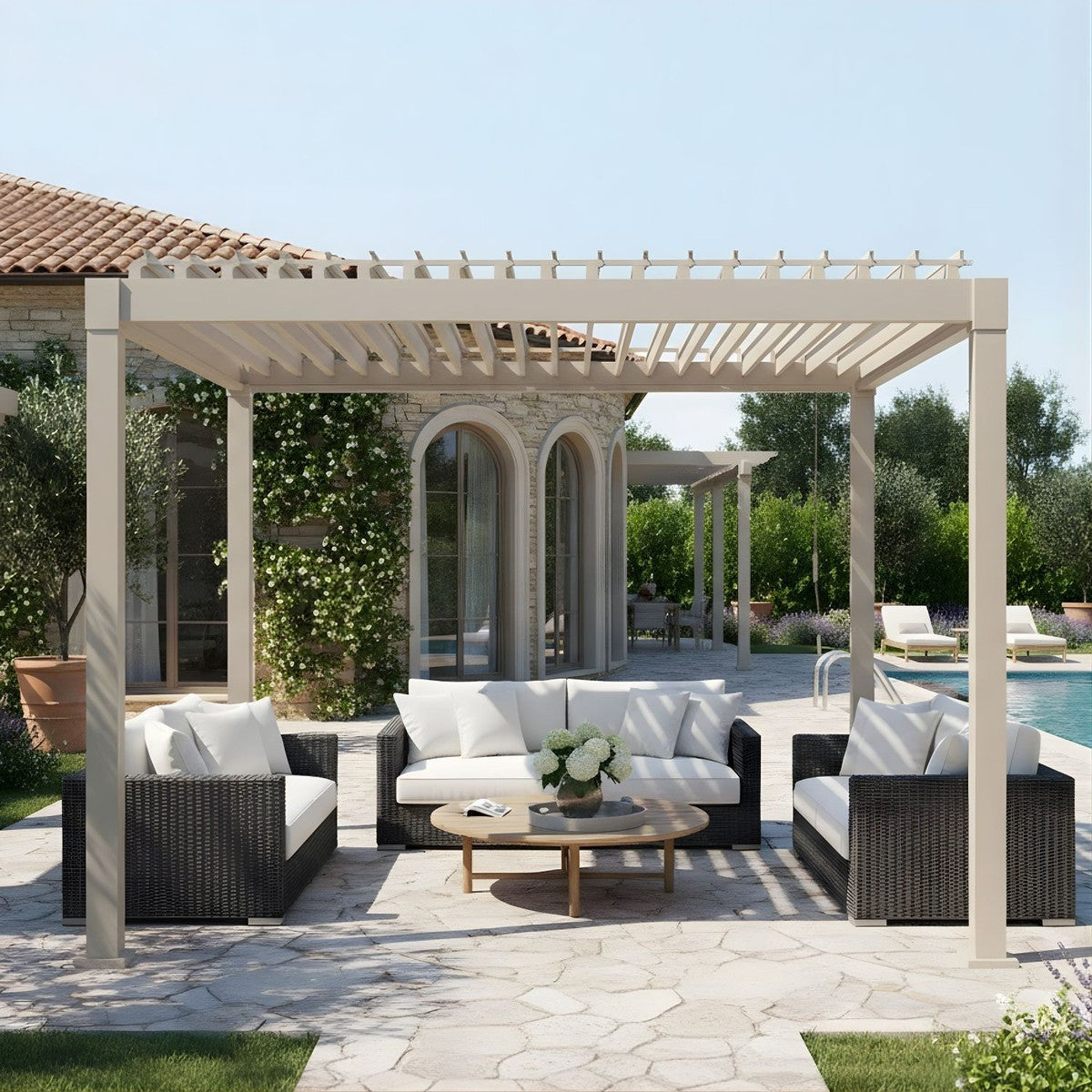 Bizzotto Pergola Garda 3x3 m Stahlseide mit Lamellendach