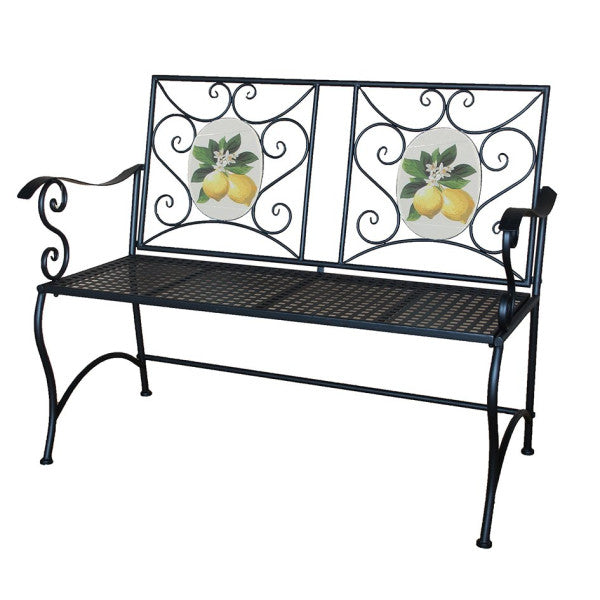 Panchina Mosaico lemon in metallo verniciato cm 116x56x90