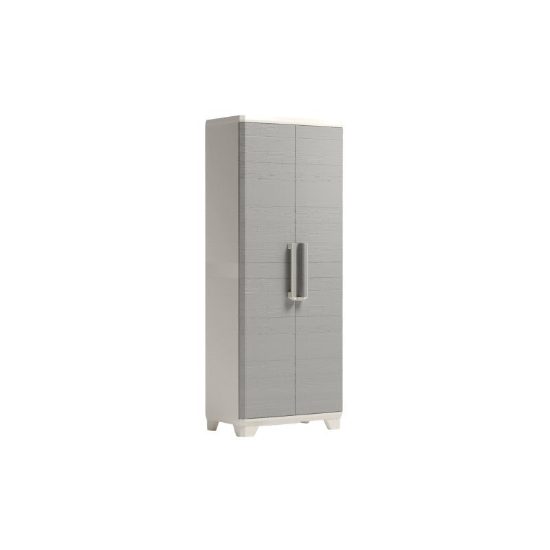 Armario Keter Linear Wood gris tórtola porta escobas cm 68x39x173 h