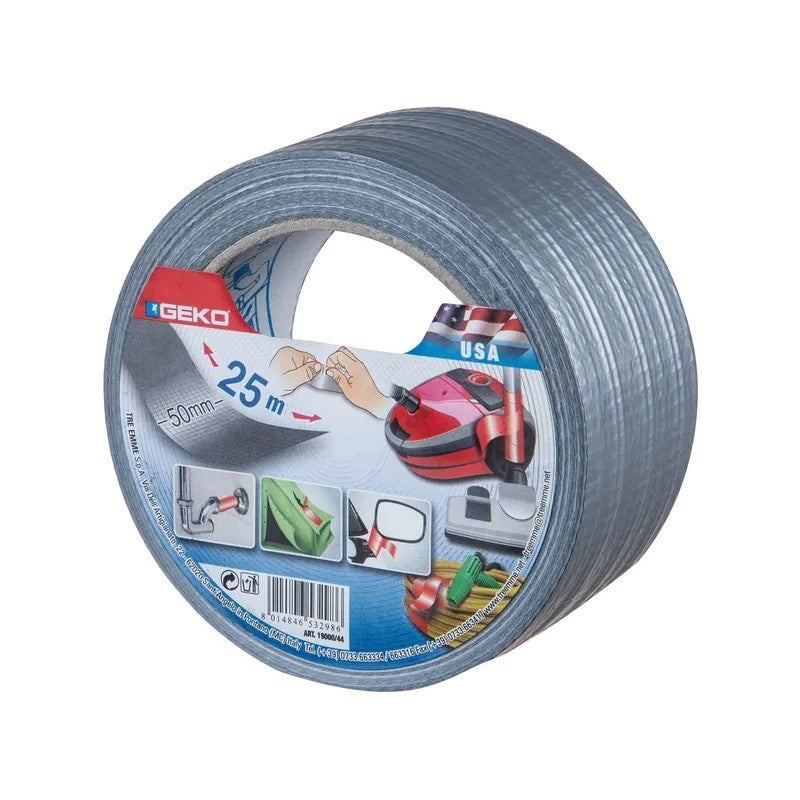 Silbernes Gewebeband 50 mm x 10 m