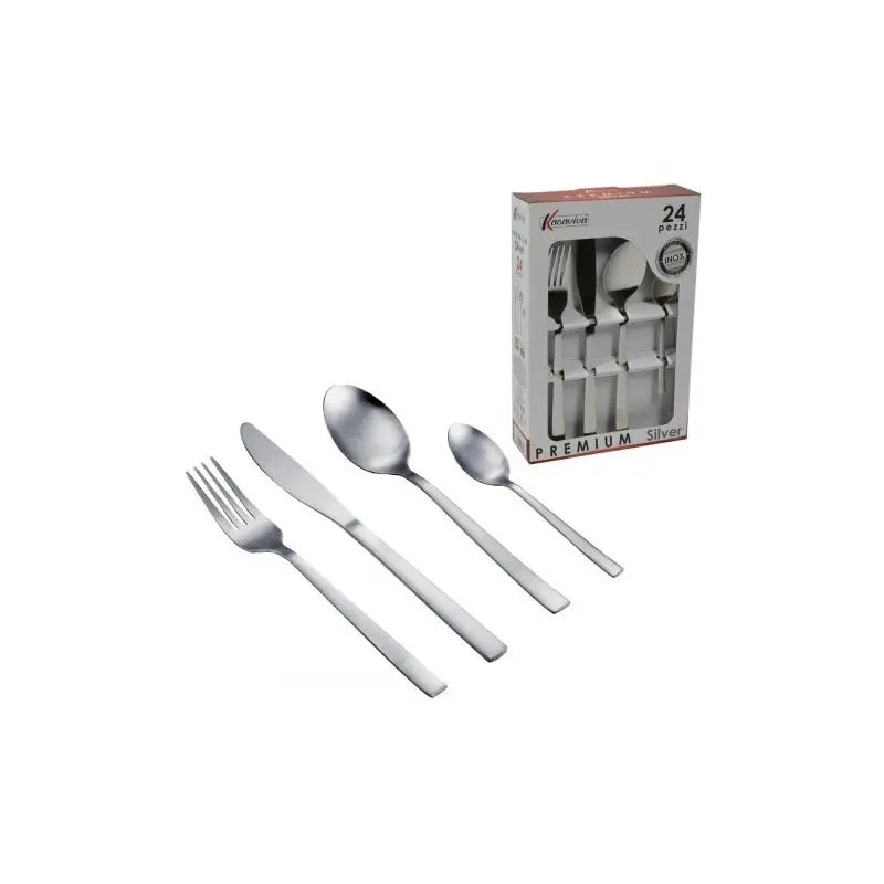 Kasaviva 24-piece premium silver cutlery set