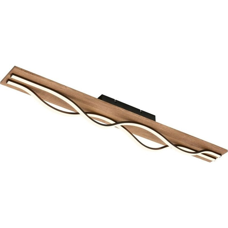 Briloner wellenförmige LED-Deckenleuchte 98 cm 29 W 3200 lm schwarzes Holz