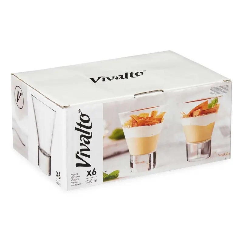 Vaso cónico con base transparente de 230 ml.