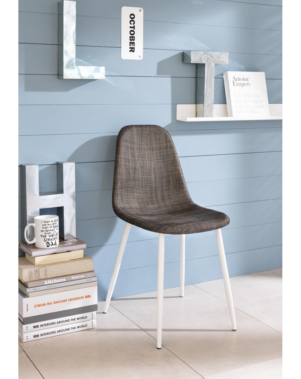 4x Sedie in Similrattan Martina - Grigio Scuro