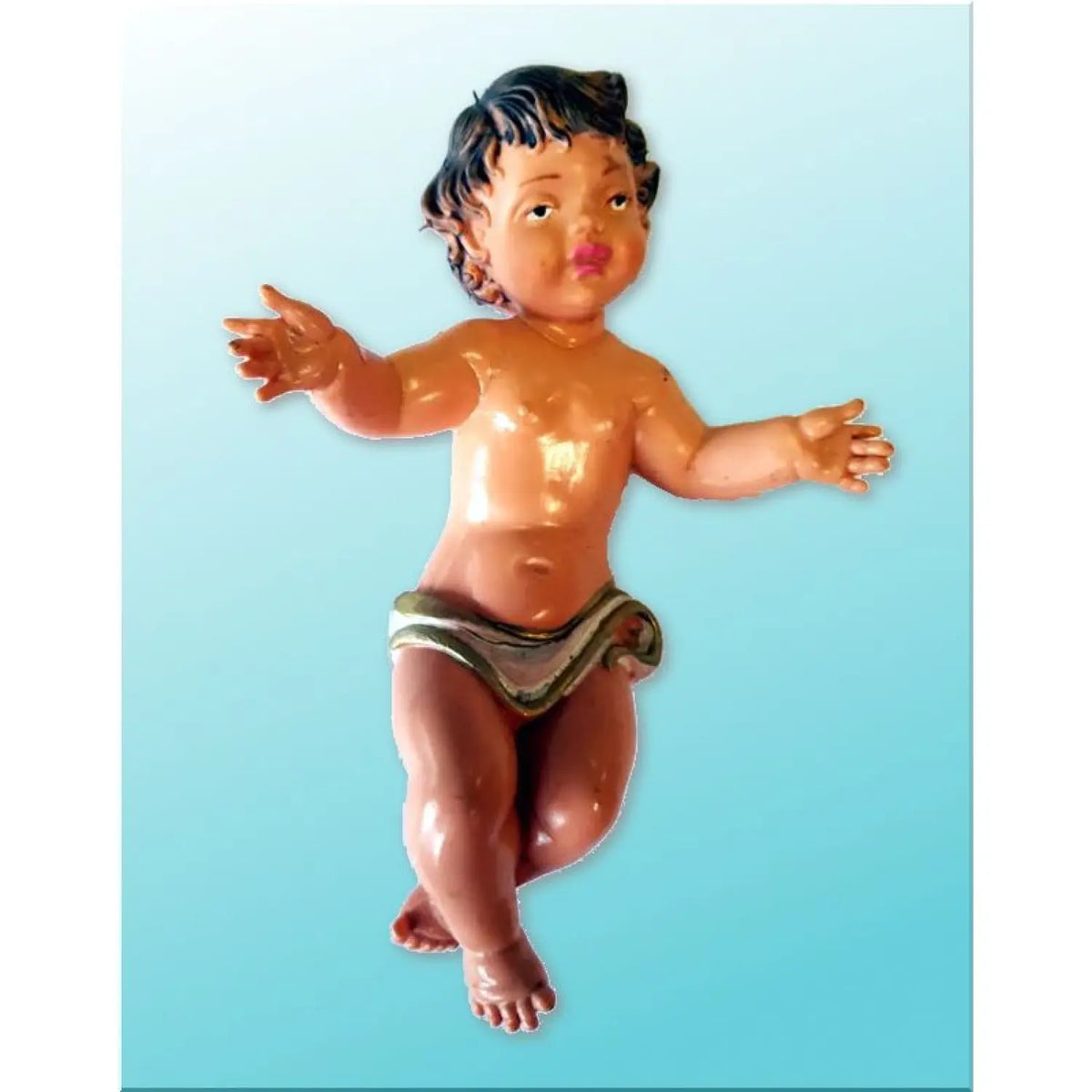 Gesù Bambino per presepe in plastica H11 cm colorato