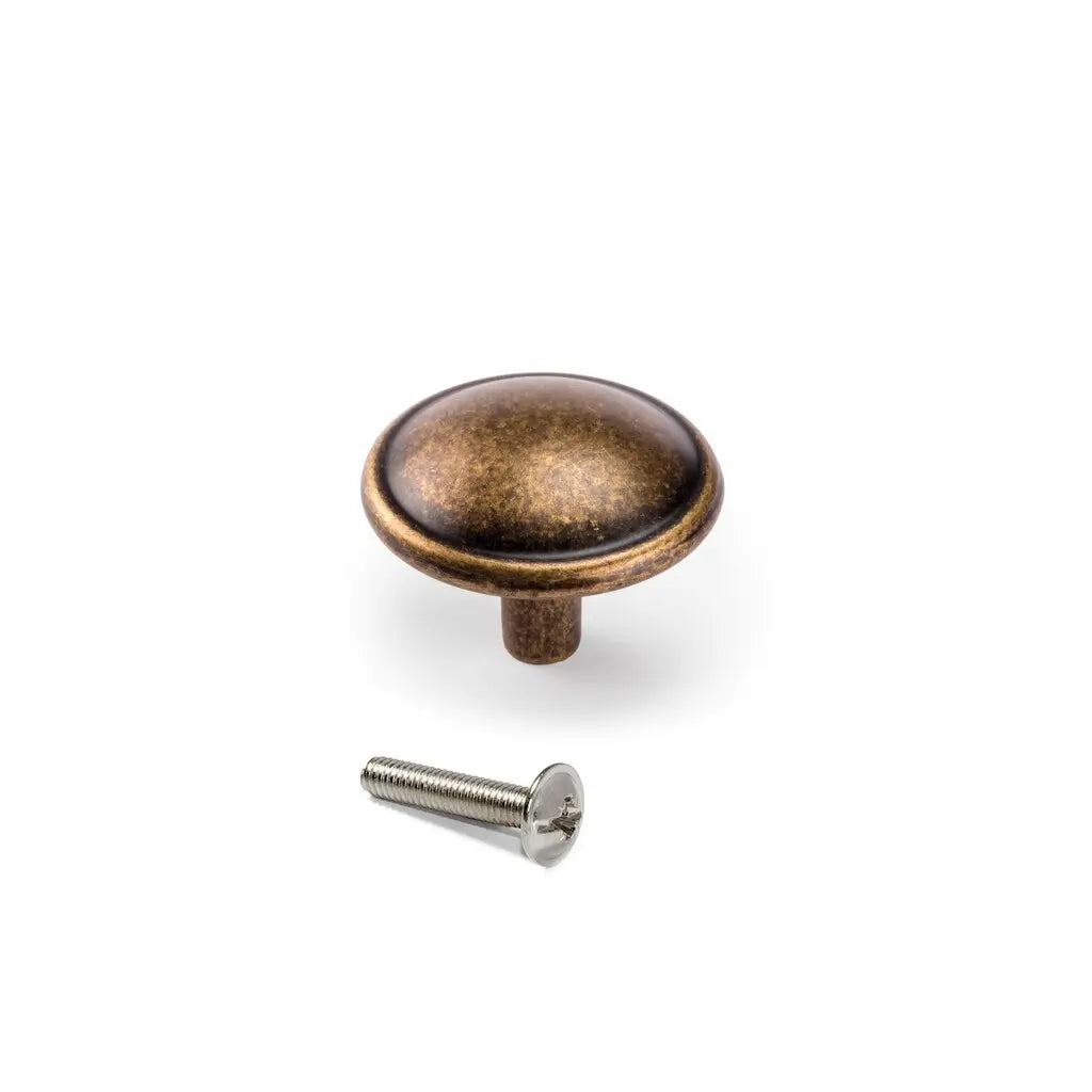 Pomo para mueble Massanassa D32 mm, Zamak, Bronce