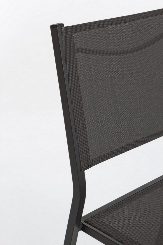 6x Hilde Anthracite Aluminum Chair, Stackable 46x57x88 cm
