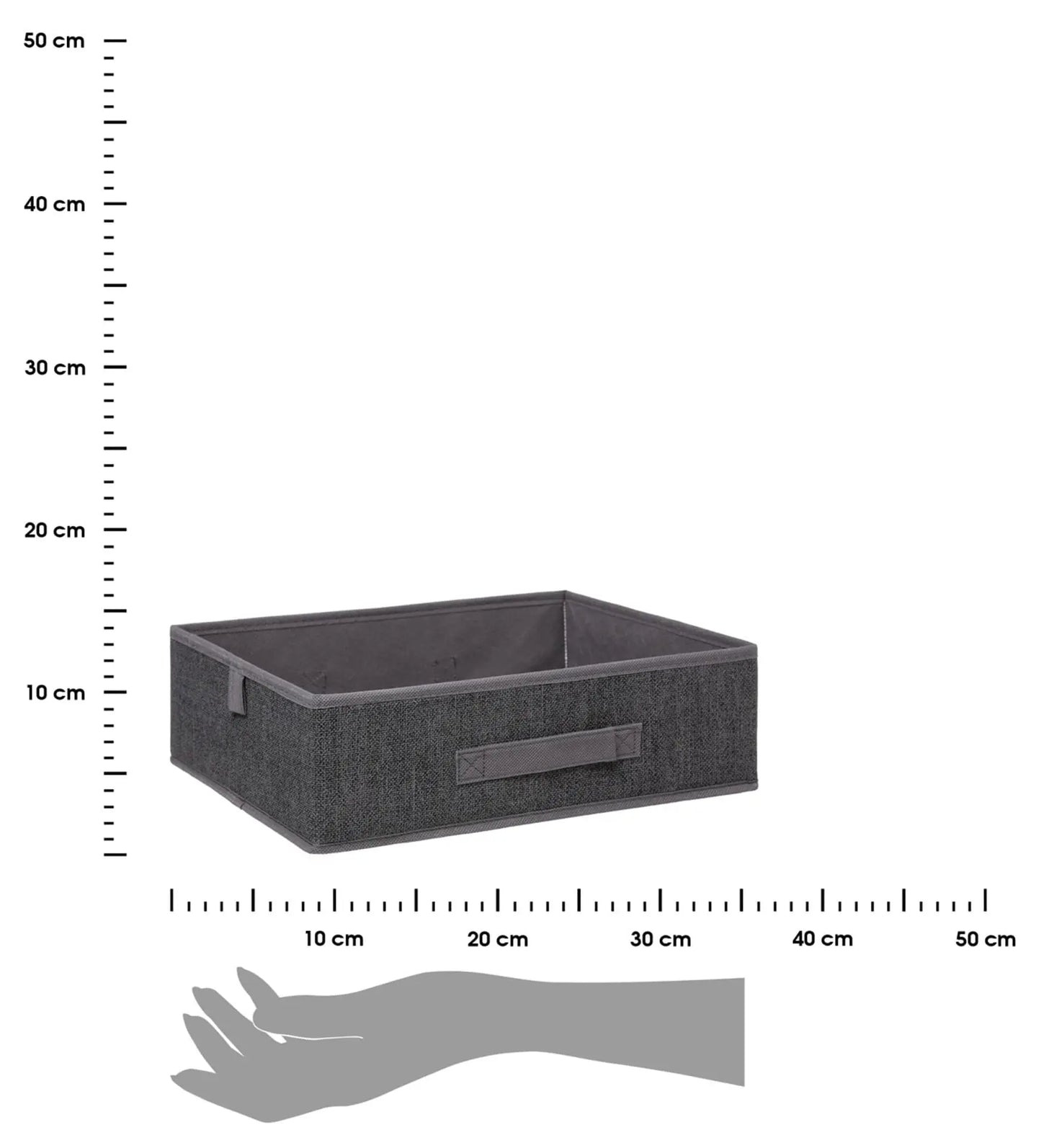 Caja organizadora gris oscuro 36x28x11h cm
