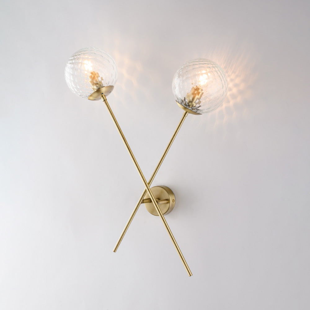 Applique in ferro bronzato spazzolato 2 luci H.62 - L.33 - P.18