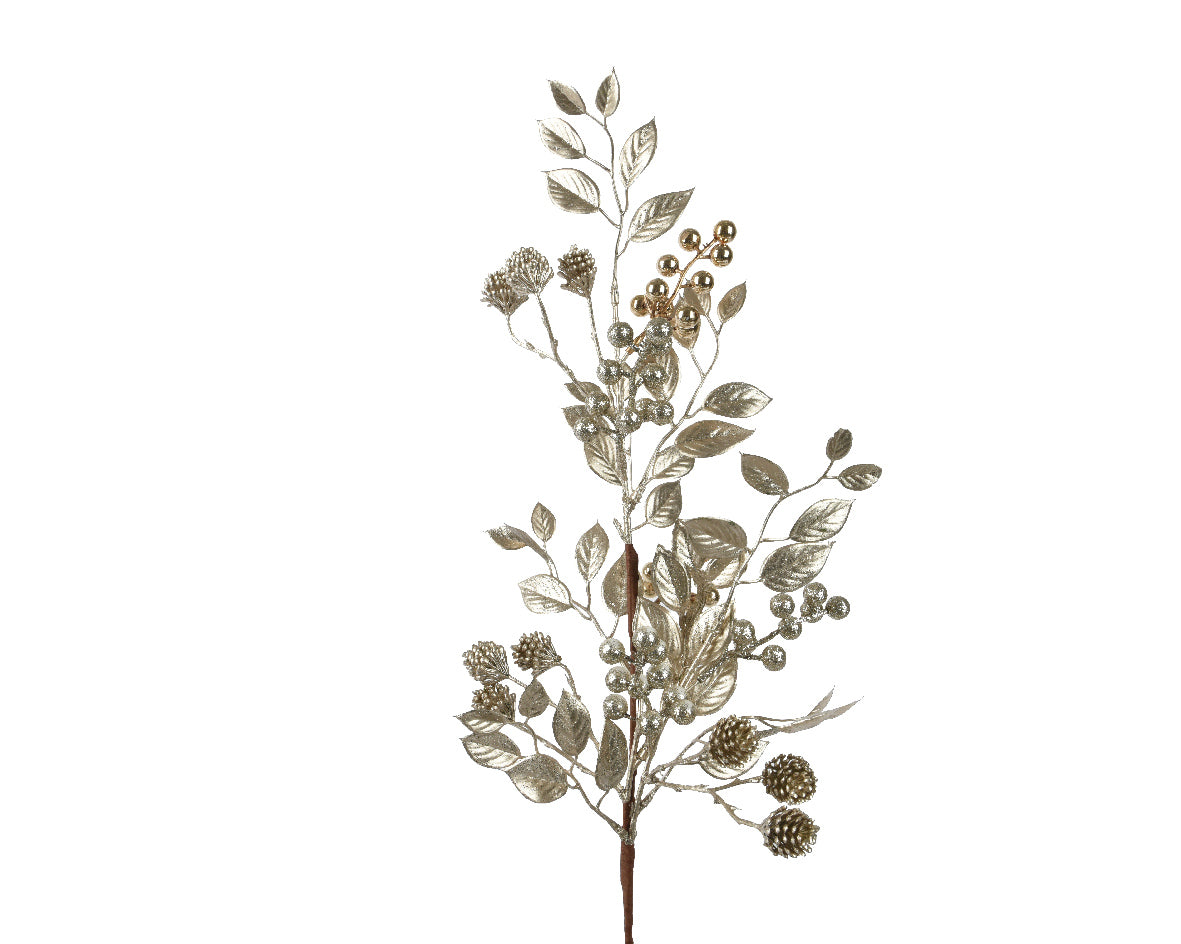 Ramo for Champagne h. 68cm Glitter Bacca Pigna