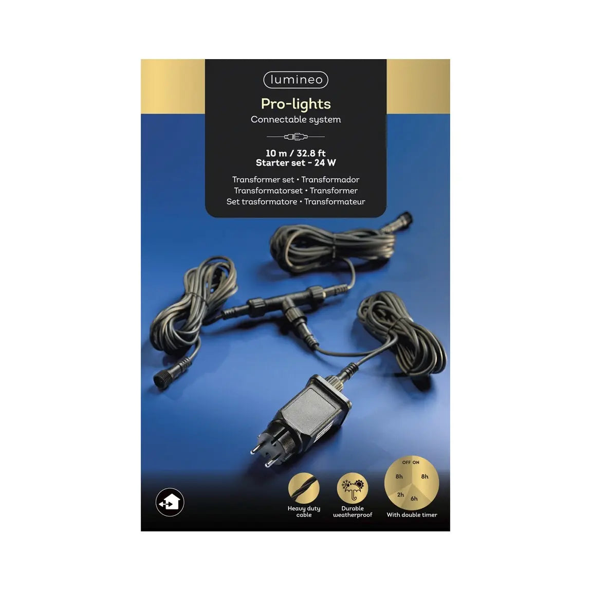 Trasformatore Pro-Lights da esterno nero con cavo 1000 cm