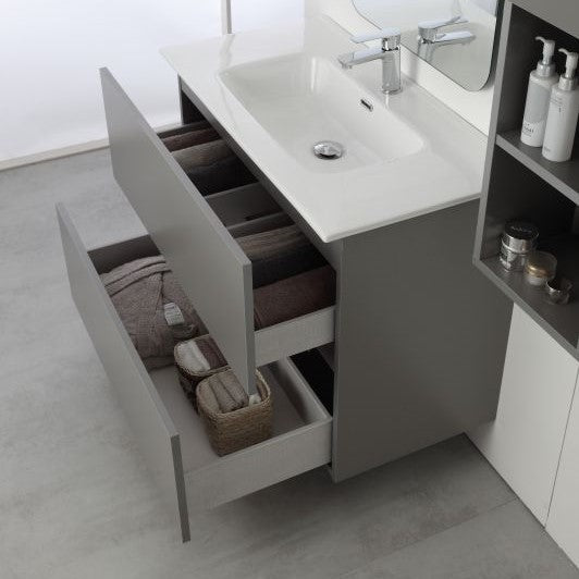 Composizione Bagno due cassetti Grigio Pastello 90x47x h60 cm