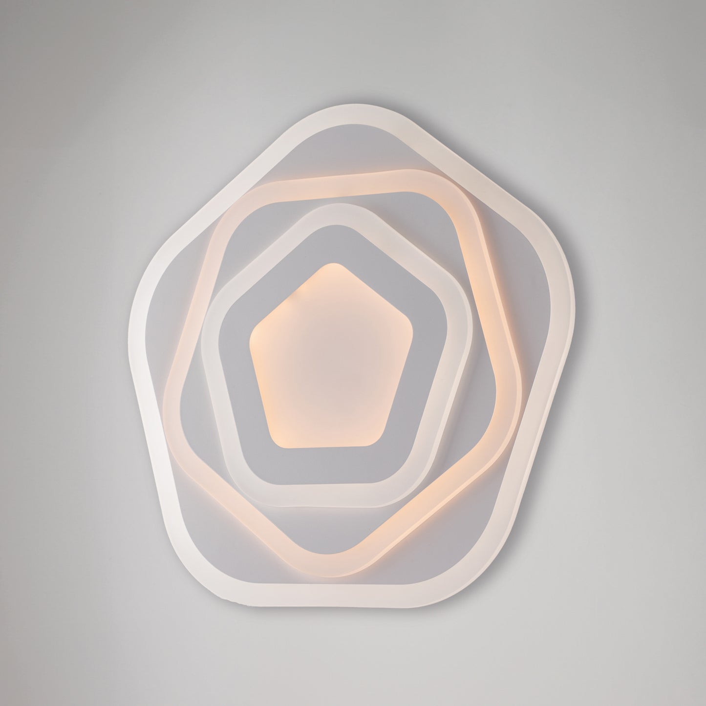 Plafoniera LED in metallo bianco/acrilico, 2 temp. col., H.5 Ø52 - M2