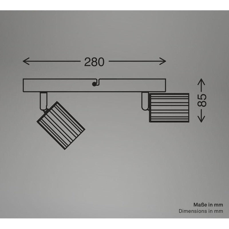 Briloner bar Skaft 2xGU10 coffee color 28 x 5.7 x 12.5 cm