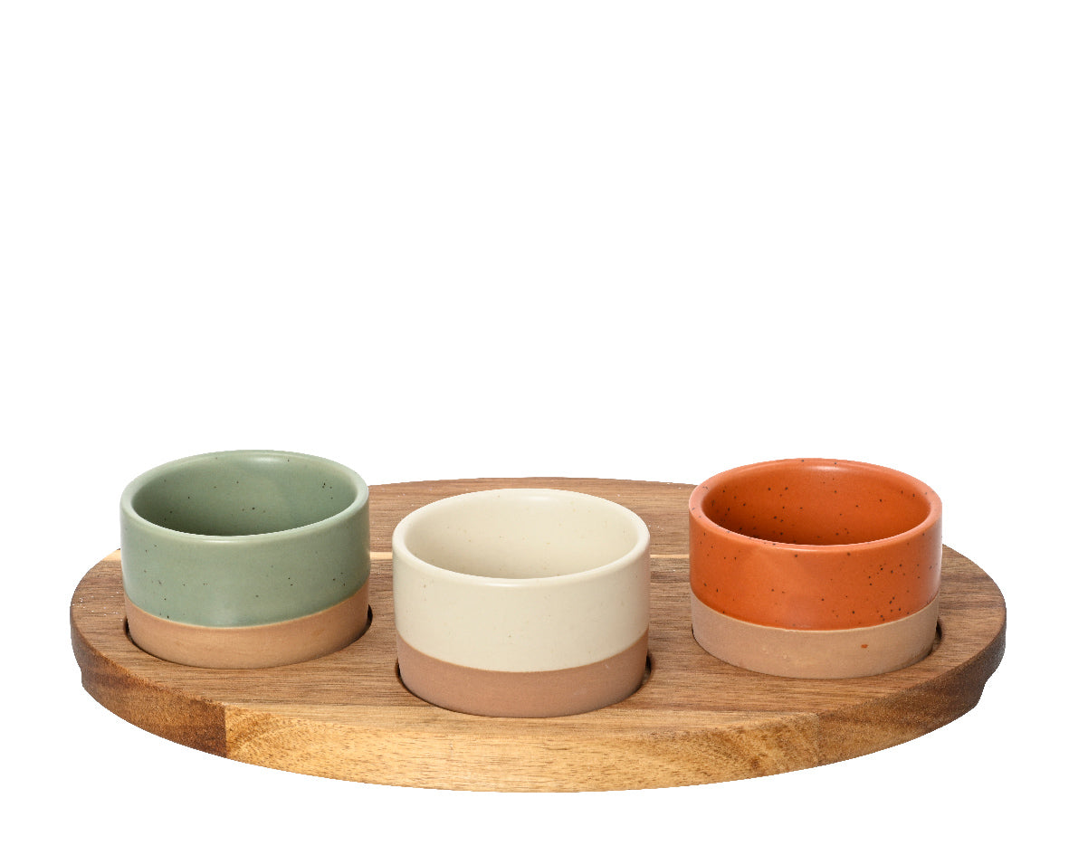 Gres oval tapas set 25.5x18.5x6 cm