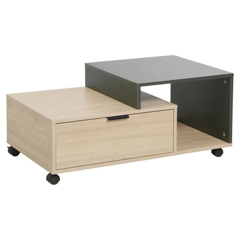 Tavolino Aladin naturale/verde cm 90x50x40h