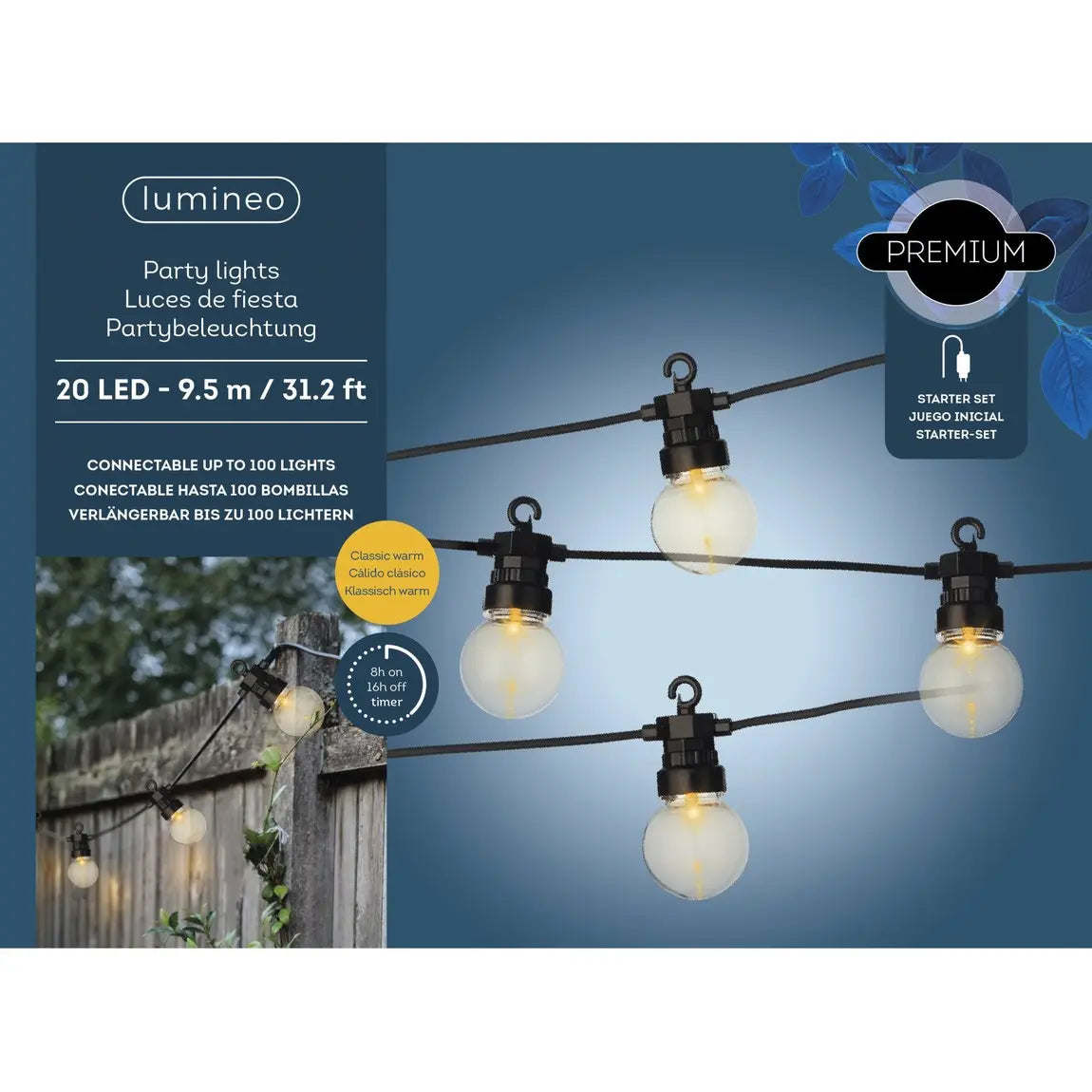 Catena luminosa LED Partylight 9,5 m