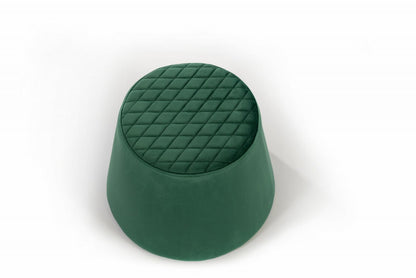 Velvet Green Metal Pouf - 46.5 x 46.5 x 33 cm