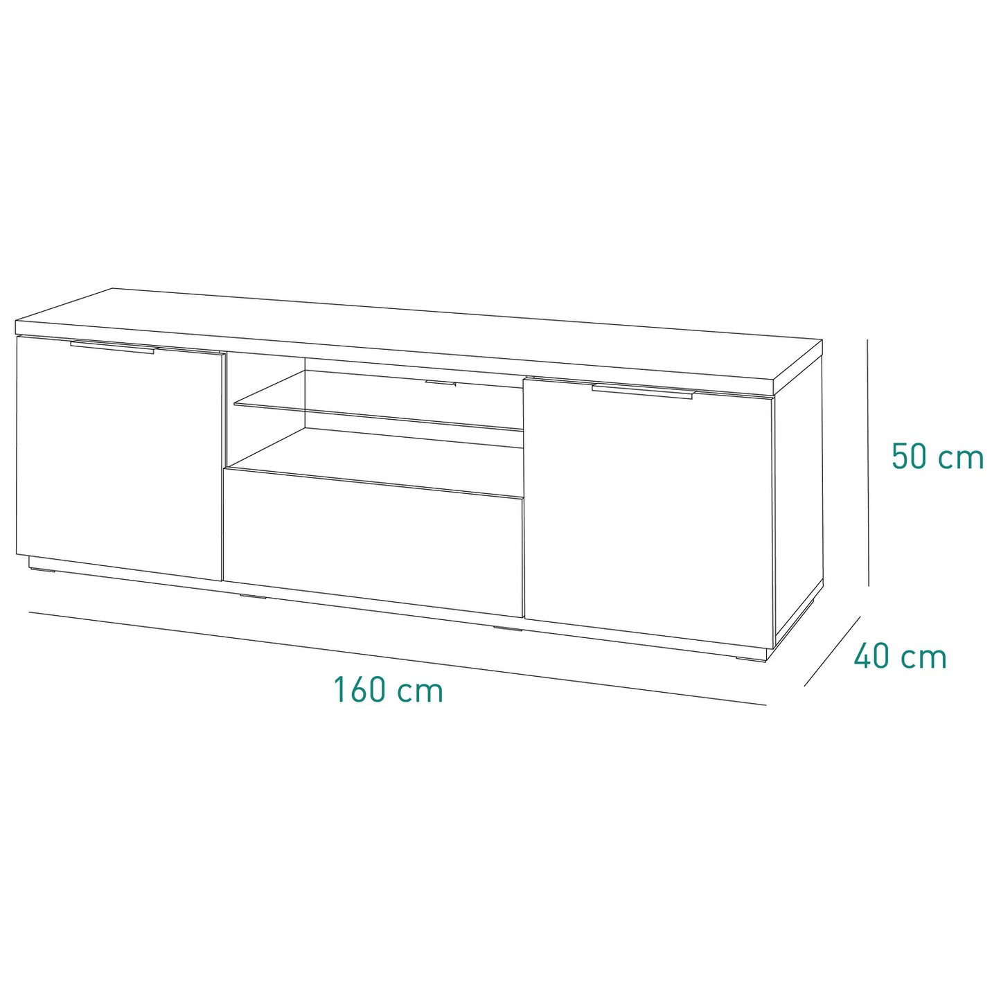 Mundi TV Stand with 2 Doors and 1 Drop-Down Door