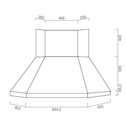 Campana extractora URBAN CORNER de acero inoxidable bruñido 105x105 cm