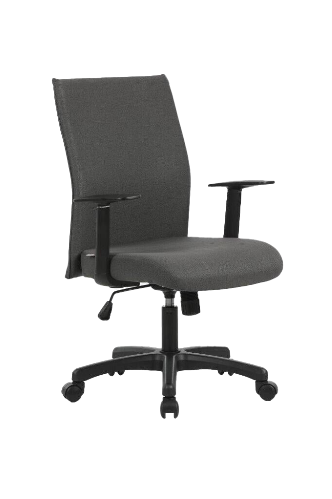 Gray Upholstered Armchair with Gas Lift and Rocking Mechanism - 61x60xh103 (111) cm