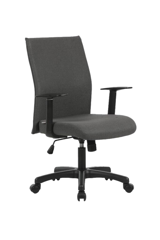 Komfortabler grauer gepolsterter Sessel mit Gaslift und Schaukelfunktion - 61x60xh103 (111) cm