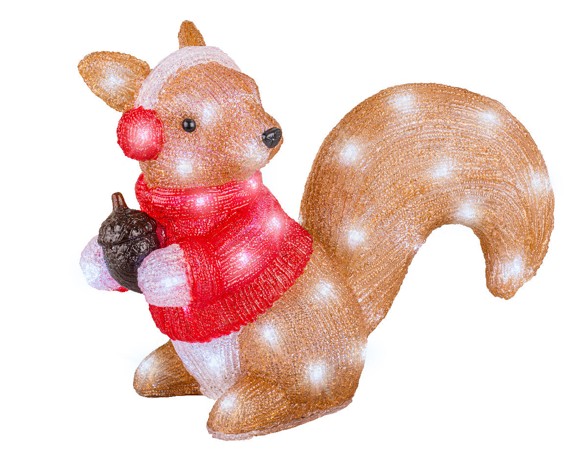 Outdoor Acrylic LED Squirrel - 40 x 20.5 x 30.5 cm