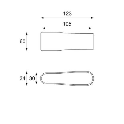 Modernes graues Steintischchen 123 x 60 x H 34 cm