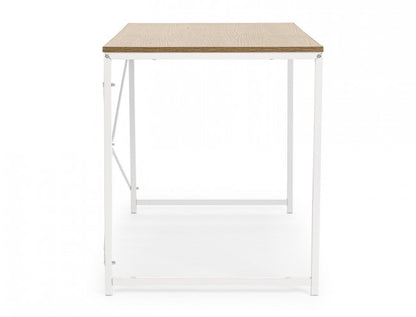 Escritorio urbano industrial estructura de metal blanco 120x60xh.70 cm