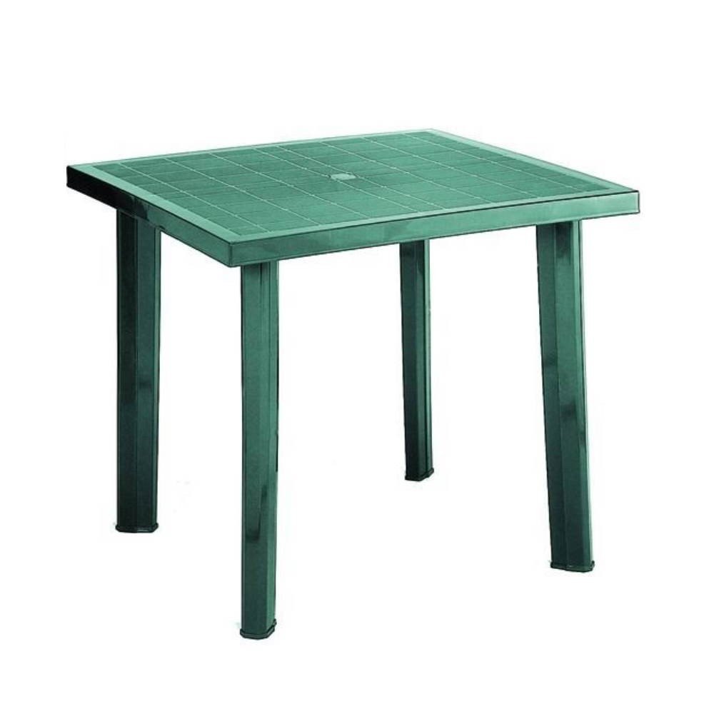 Mesa plastico verde 80x75x72h cm. Escama