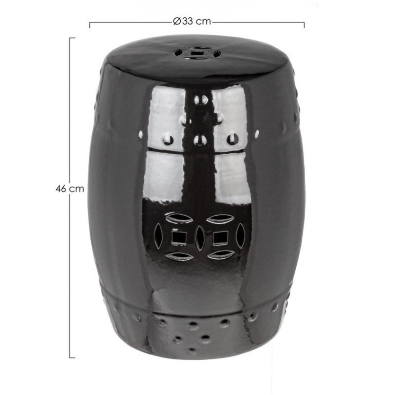 Sphinx Hocker Schwarz aus Keramik