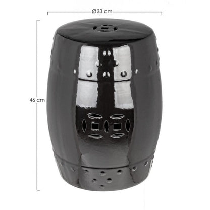 Sphinx Hocker Schwarz aus Keramik