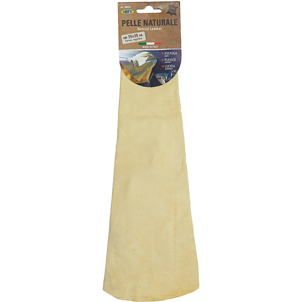 Natural Suede Leather Cloth 49x32 cm - Ideal for Vehicle Cleaning