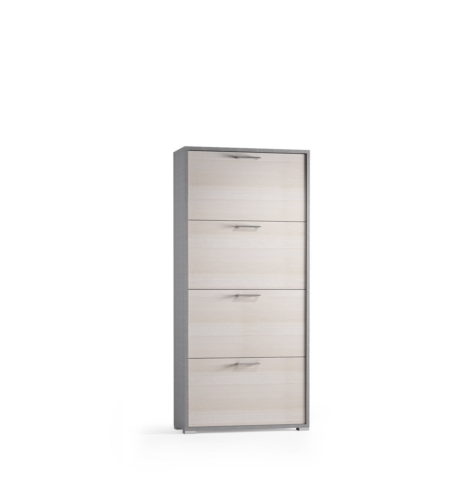 Double Depth Shoe Rack With 4 Doors Up To 18 Pairs Of Fabric/Larch Shoes
